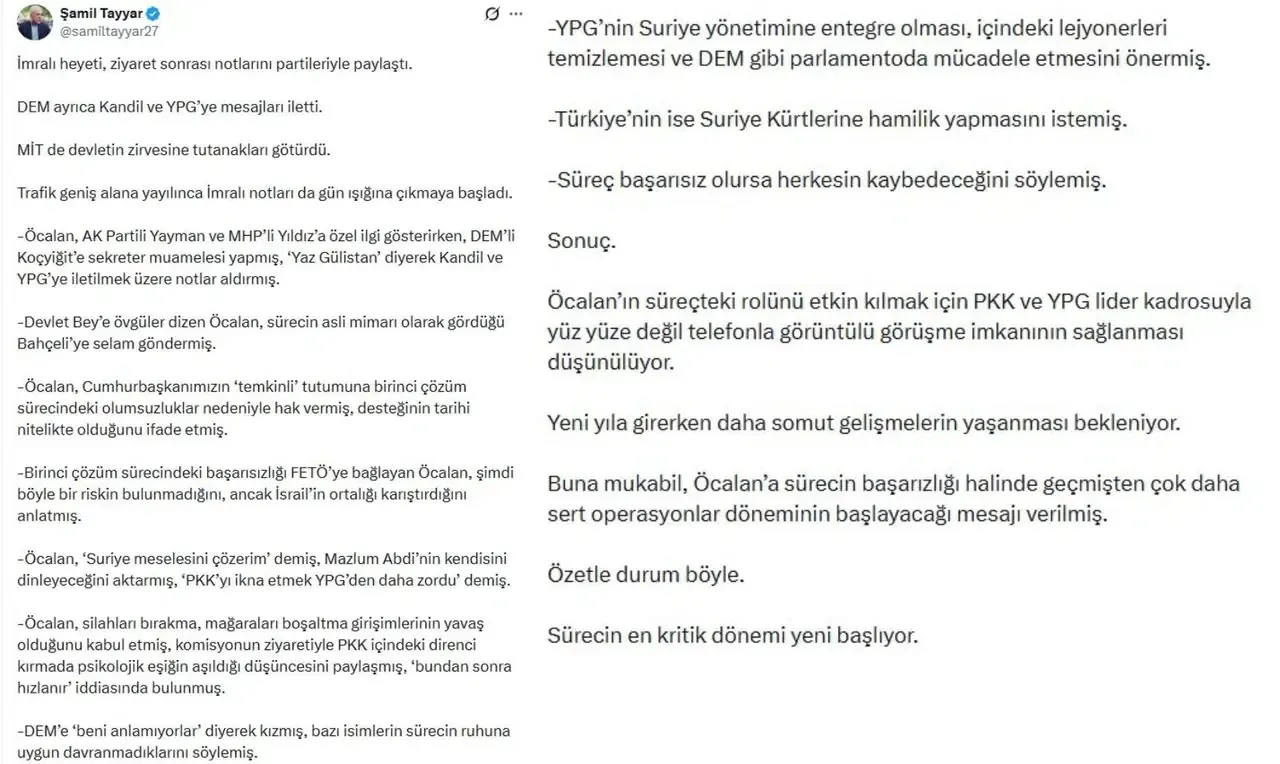 İmralı notları paylaşıldı! Teröristbaşı Öcalan'la ne konuşuldu?
