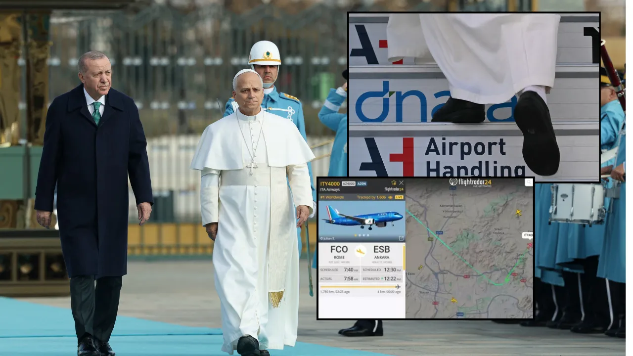 Papa Leo Türkiye'de! 'Uçak ismi' ve 'ayakkabı' detayları gözlerden kaçmadı