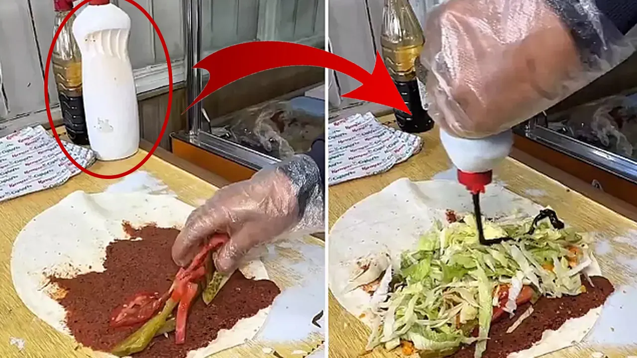 Çiğ köftecinin deterjan şişeli sosu sosyal medyada gündem! Bir de utanmadan paylaştı