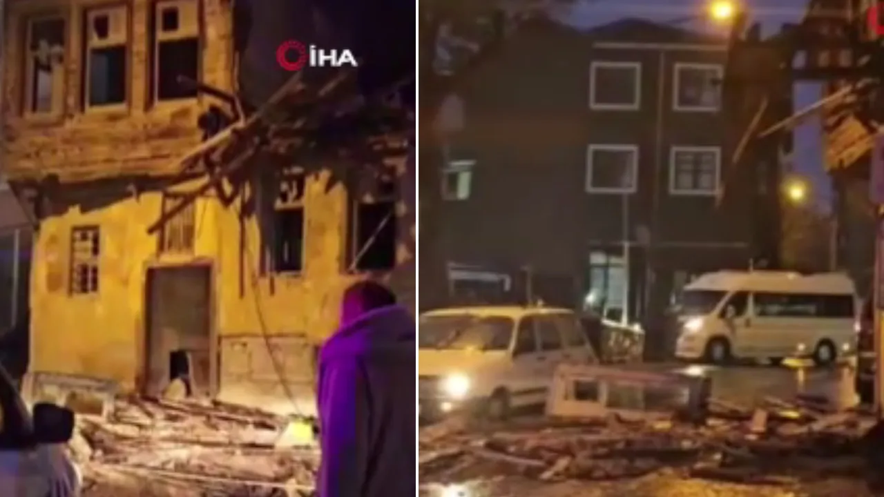 Gelibolu’da boş bina sağanakla çöktü! Deprem riski yüksek bölgede korkutan tablo