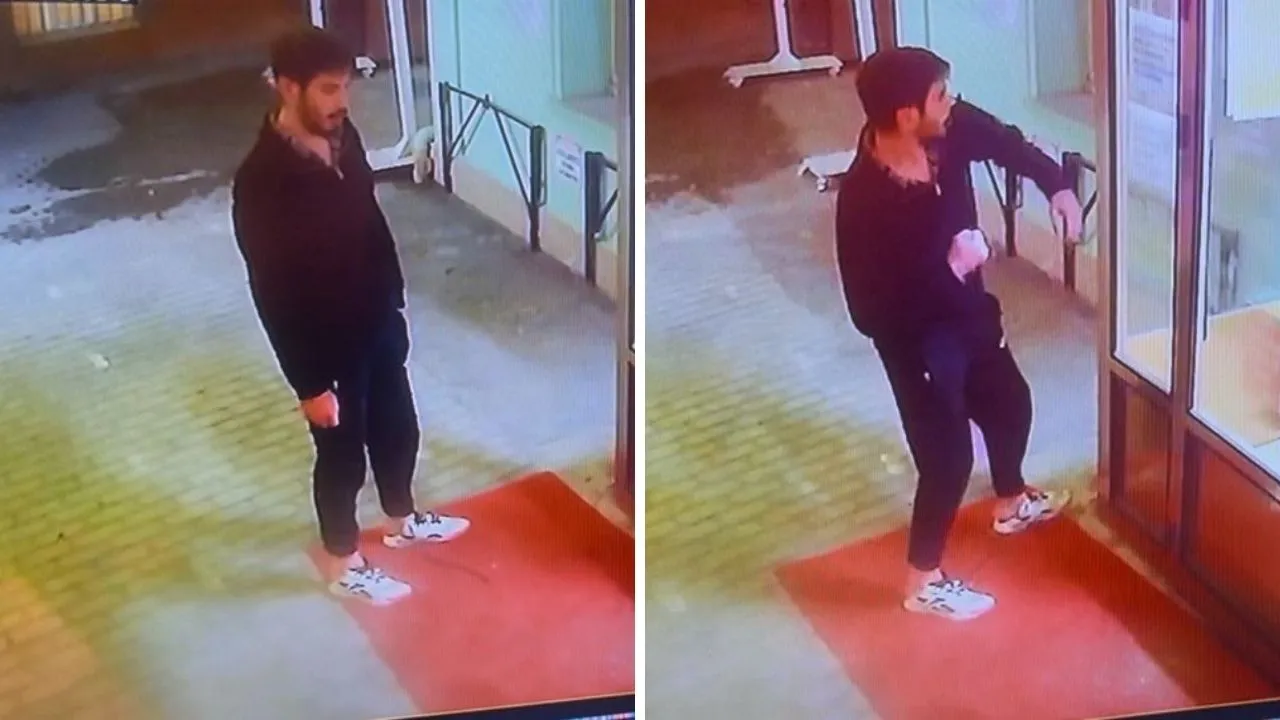 Eskişehir'de akılalmaz görüntü! Cami kapısını yumruklayan şahıs kamerada