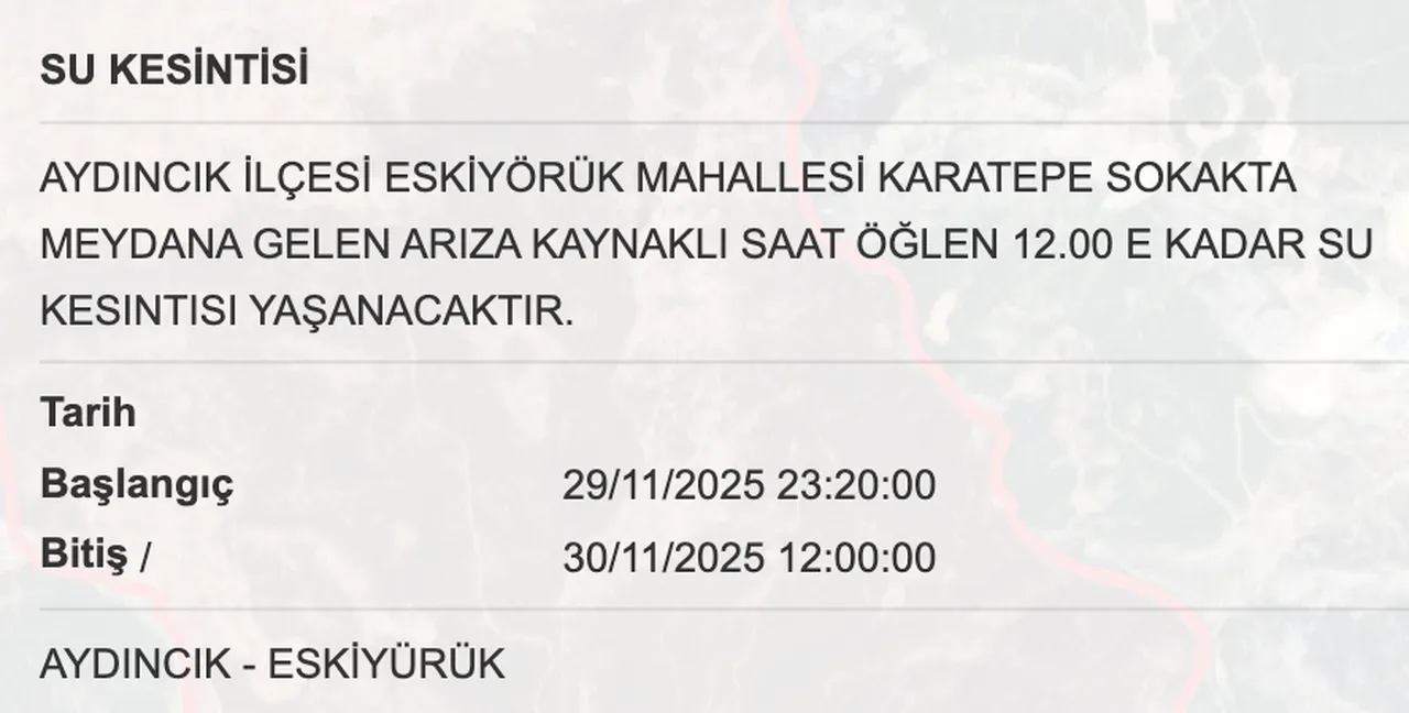 30 Kasım MESKİ su kesintisi! Mersinde sular ne zaman gelecek?