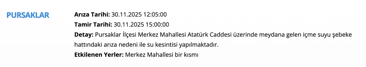 Ankara su kesintisi sorgulama ekranı! 30 Kasım Aralıkta sular ne zaman gelecek, saat kaçta?