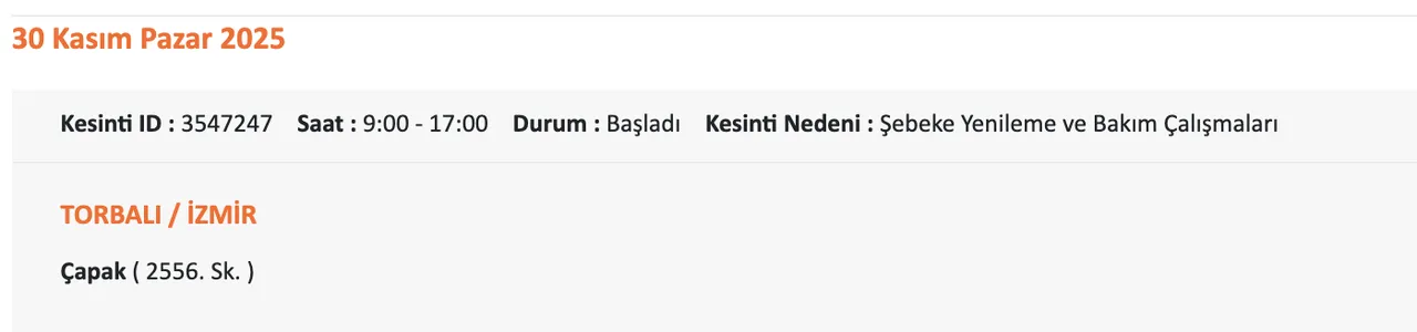 GEDİZ elektrik kesintisi! 30 Kasım İzmirde elektrikler ne zaman gelecek, saat kaçta?