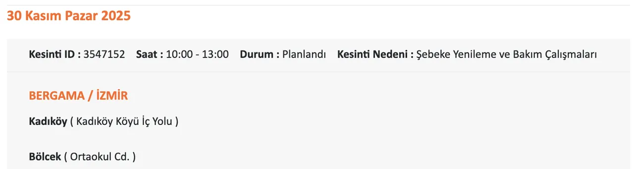 GEDİZ elektrik kesintisi! 30 Kasım İzmirde elektrikler ne zaman gelecek, saat kaçta?
