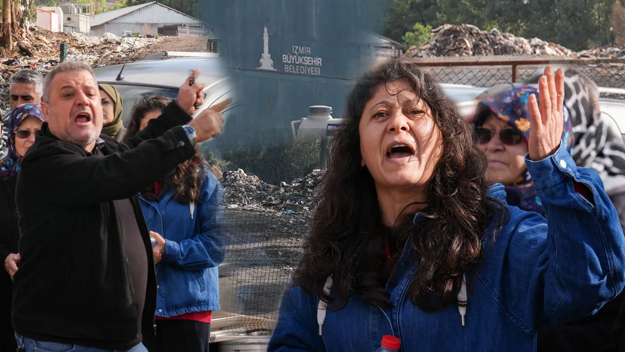 İzmir Buca'da şantiyede depolanan çöp, mahalleliyi isyan ettirdi! 