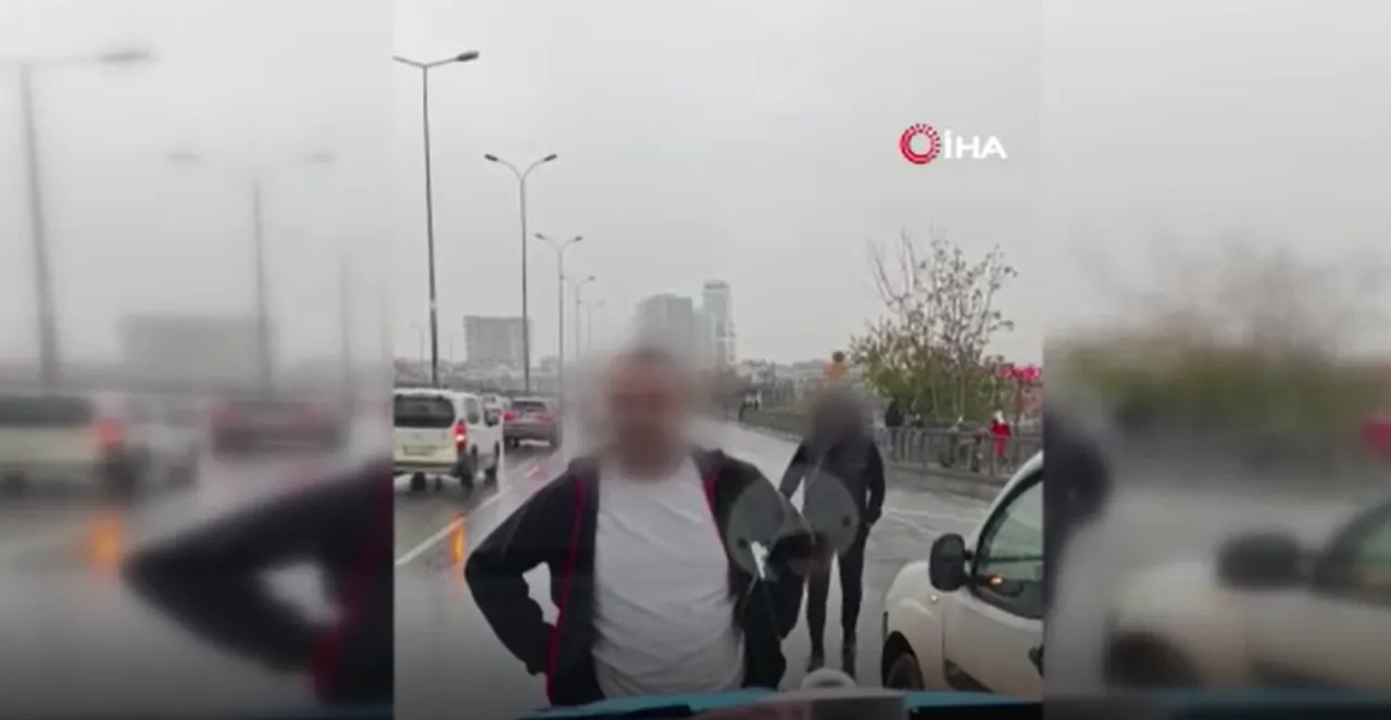 Camı yumrukladı, hakaretler etti