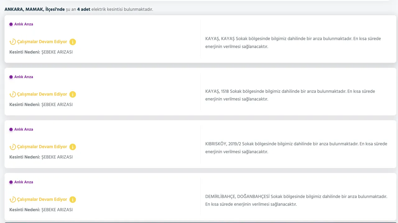 1 Aralık Ankara elektrik kesintisi! Ankarada elektrikler ne zaman, saat gelecek?