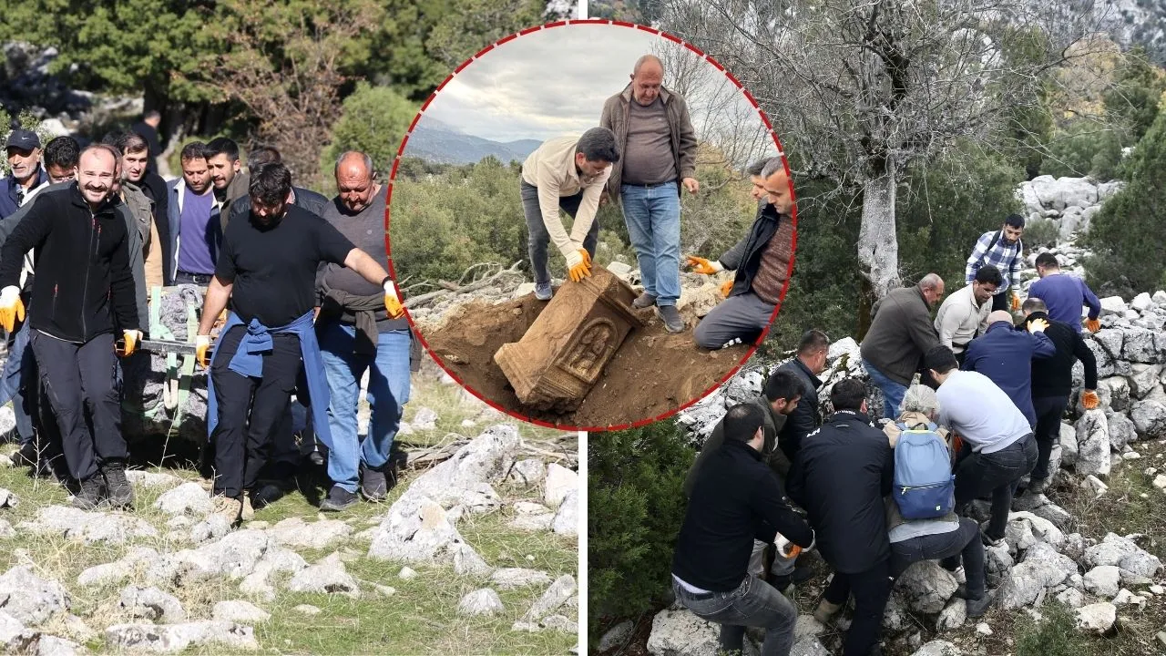 Çobanın tesadüfen bulduğu 300 kiloluk Roma eseri, gün yüzüne çıkarıldı
