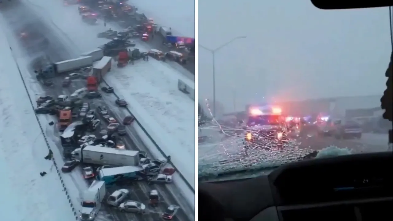 ABD'de zincirleme kaza: 45'ten fazla araç birbirine çarptı