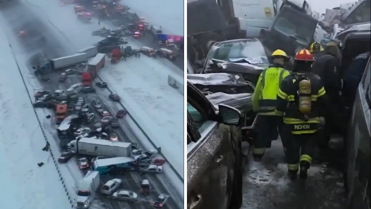 ABD'de zincirleme kaza: 45'ten fazla araç birbirine çarptı