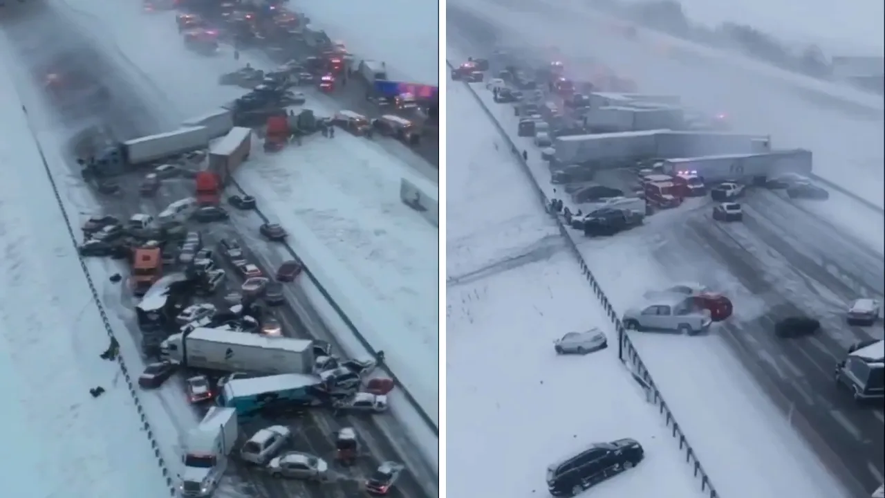 ABD'de zincirleme kaza: 45'ten fazla araç birbirine çarptı
