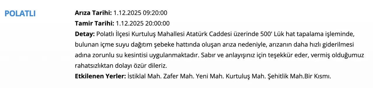 ASKİ son dakika: Ankara su kesintisi sorgulama! Sular ne zaman gelecek, saat kaçta?