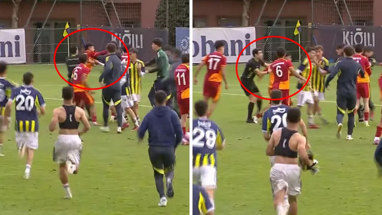 Fenerbahçe-Galatasaray U19 derbisinde ortalık karıştı! Yumruklar konuştu