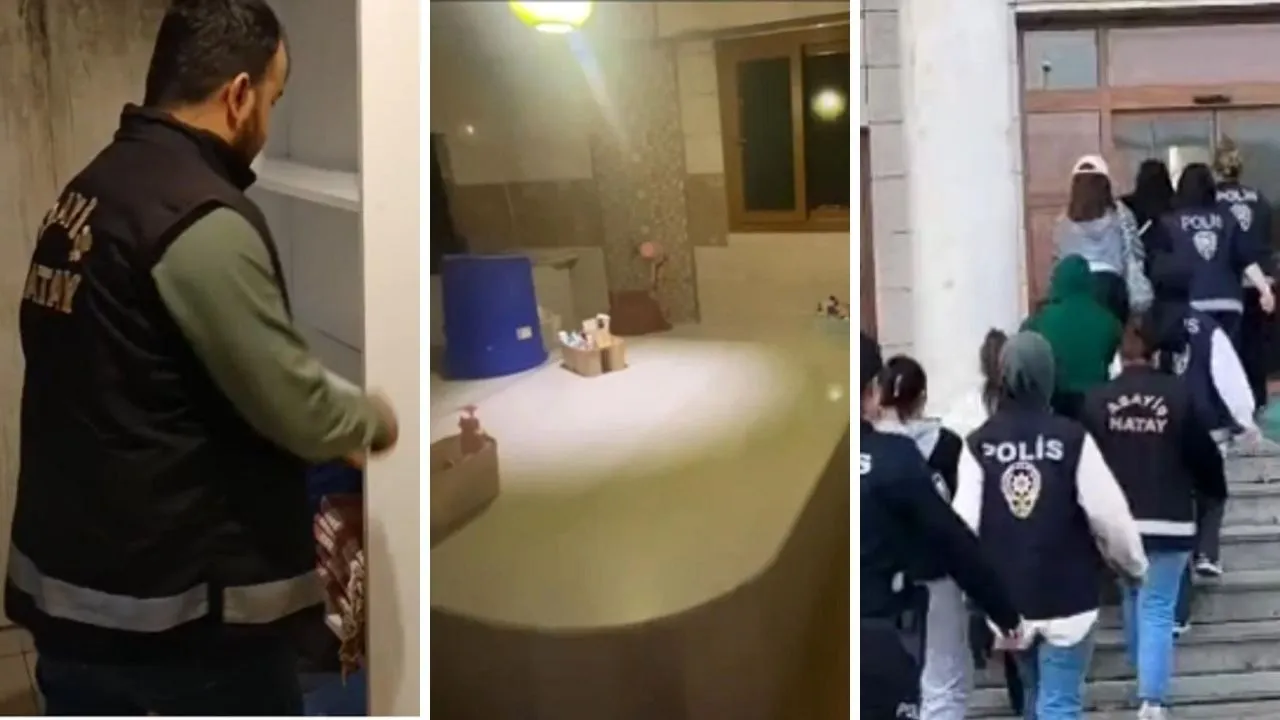 Hatay'da fuhuş operasyonu! 9 yabancı kadın gizli bölmeden çıktı