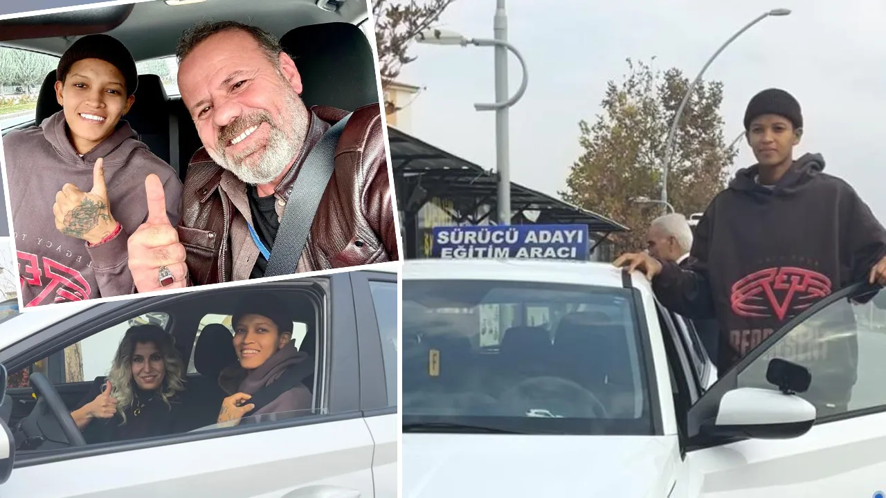 Milli yıldız Melissa Vargas, Malatya'da girdiği ehliyet sınavını geçti