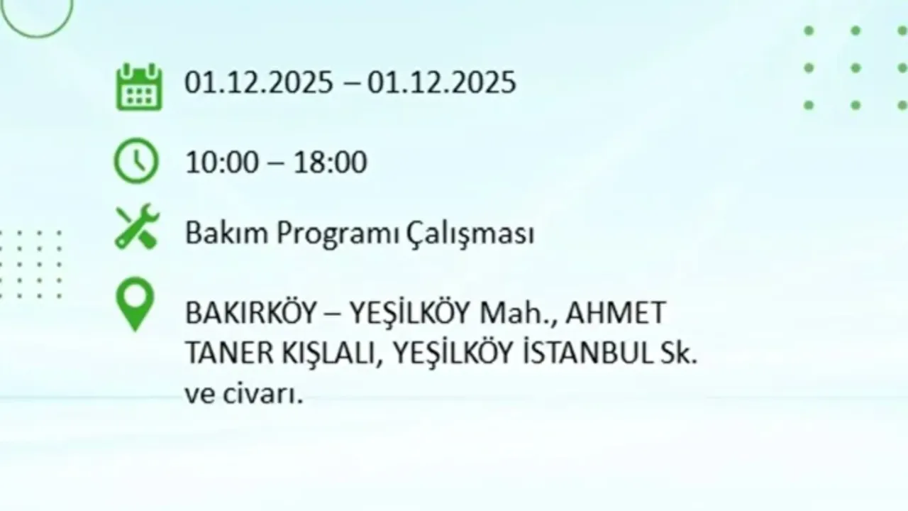 Son dakika.... İstanbulda elektrikler ne zaman gelecek? 1 Aralık BEDAŞ ve AYEDAŞ programı