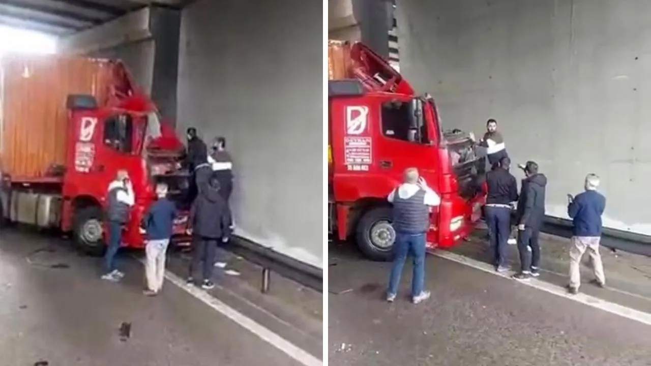 TEM'de feci kaza! Kendi kullandığı tırın altında kalıp öldü