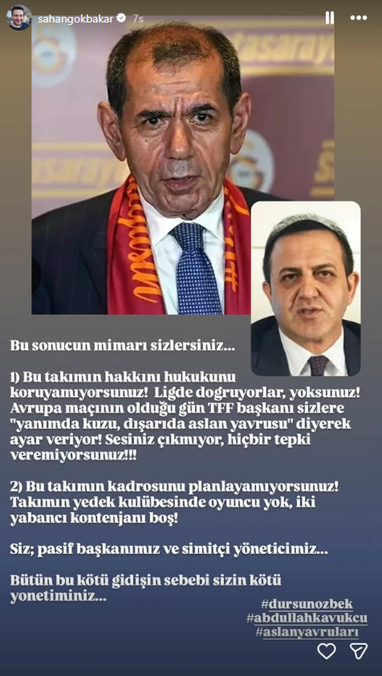 Şahan Gökbakar'ın Instagram paylaşımı