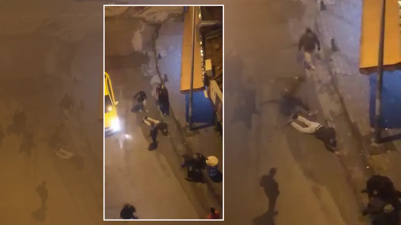 Sokak ortasında öldüresiye darp! Hem tekmeleyip hem yumrukladılar 