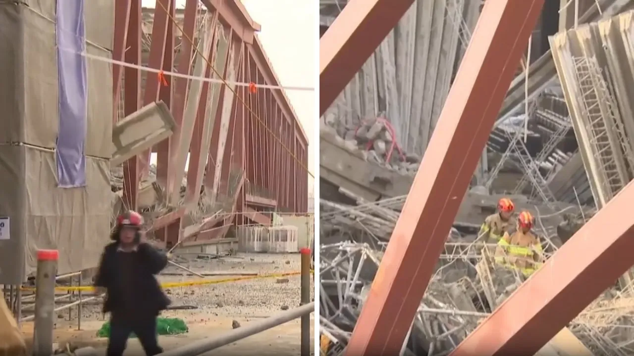 Güney Kore'de 35 milyon dolarlık kütüphanenin inşaatında çökme! Ölü ve yaralılar var