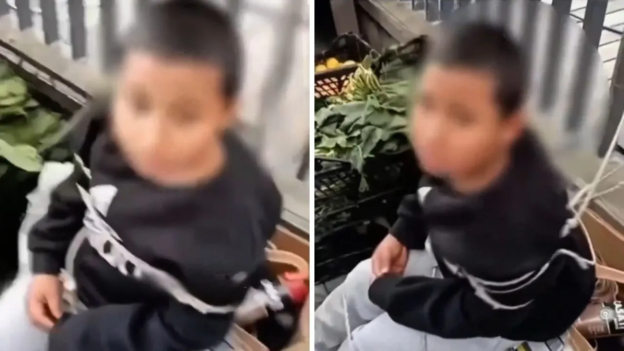 Pazarda 9 yaşındaki çocuğu iple bağladılar! 3 kişi gözaltında