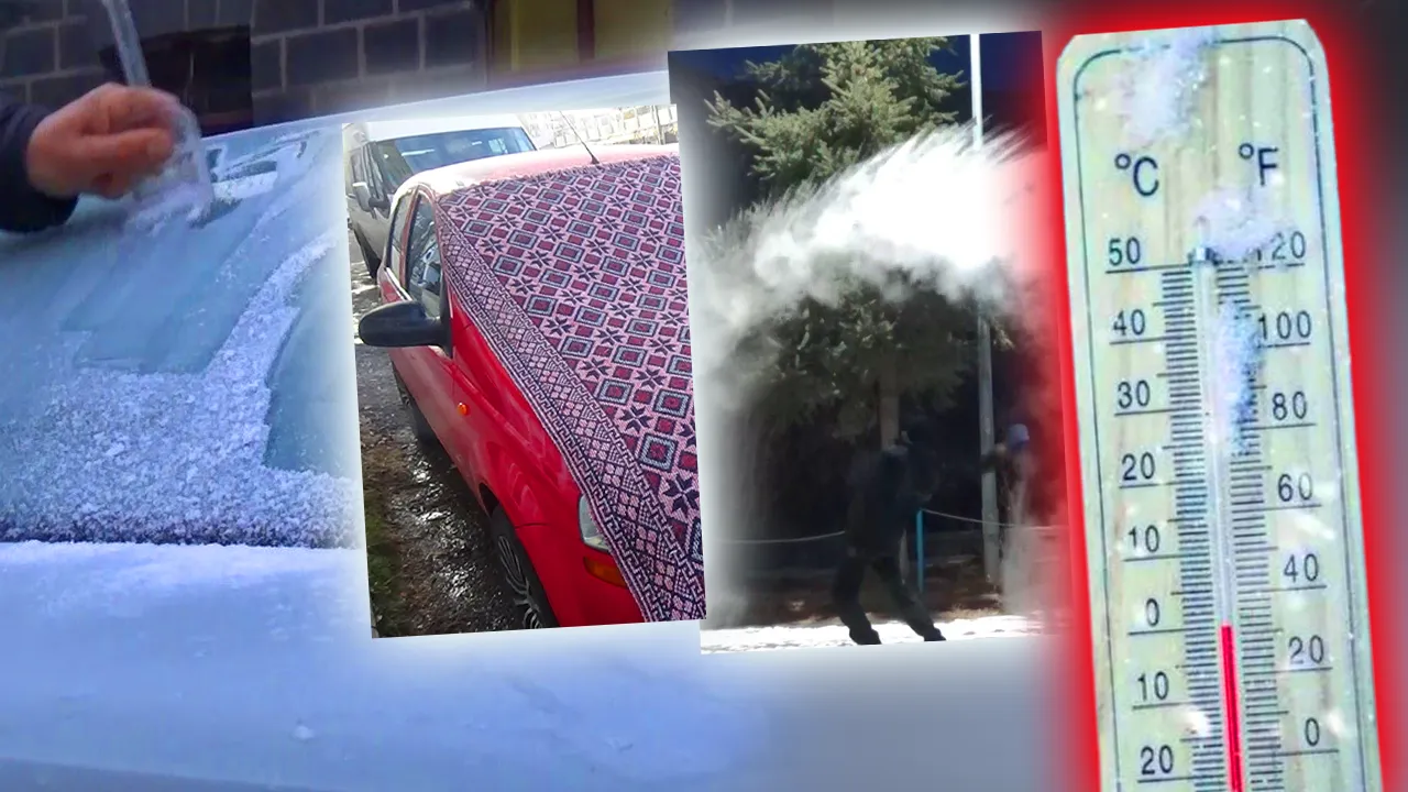 Sibirya’yı aratmadı! Kars'ta termometreler eksi 13'ü gördü, ne var ne yoksa dondu