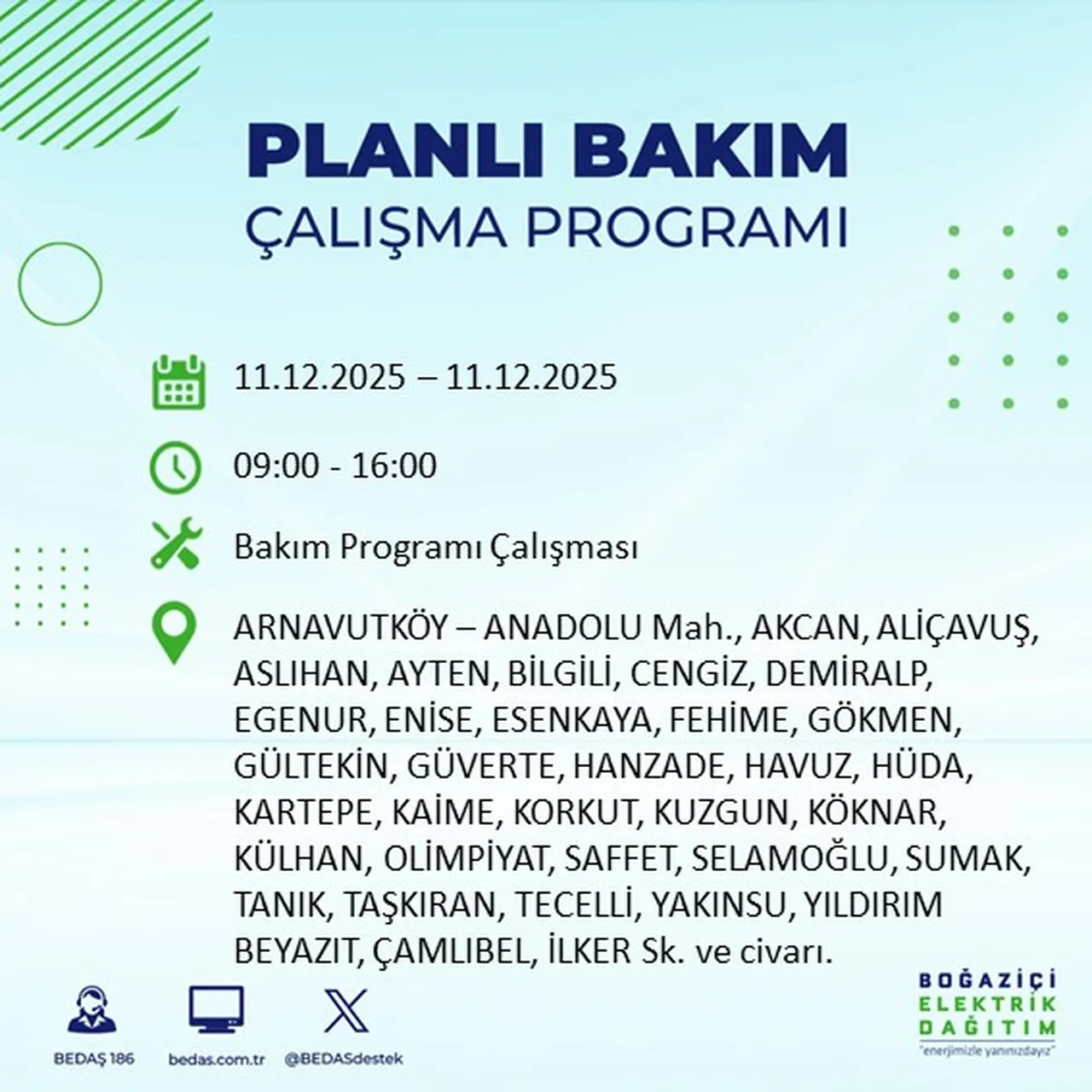 Son dakika İstabul elektrik kesintisi sorgulama: 11 Aralık Perşembe elektrikler ne zaman gelecek?