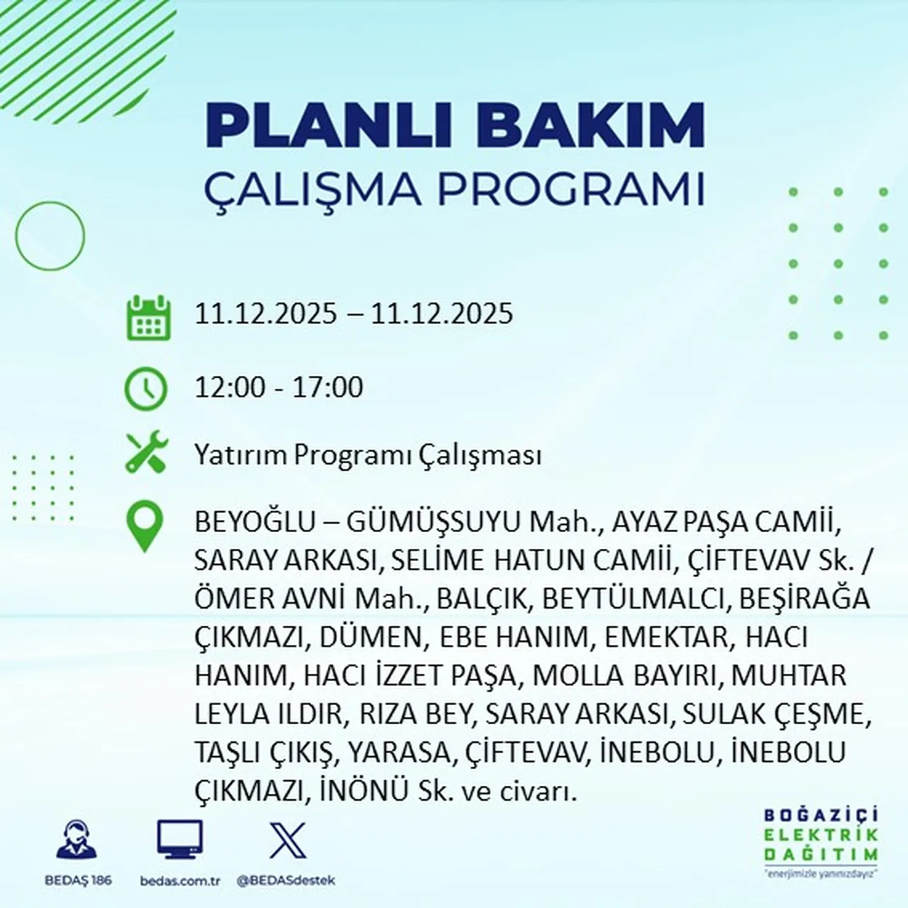 Son dakika İstabul elektrik kesintisi sorgulama: 11 Aralık Perşembe elektrikler ne zaman gelecek?
