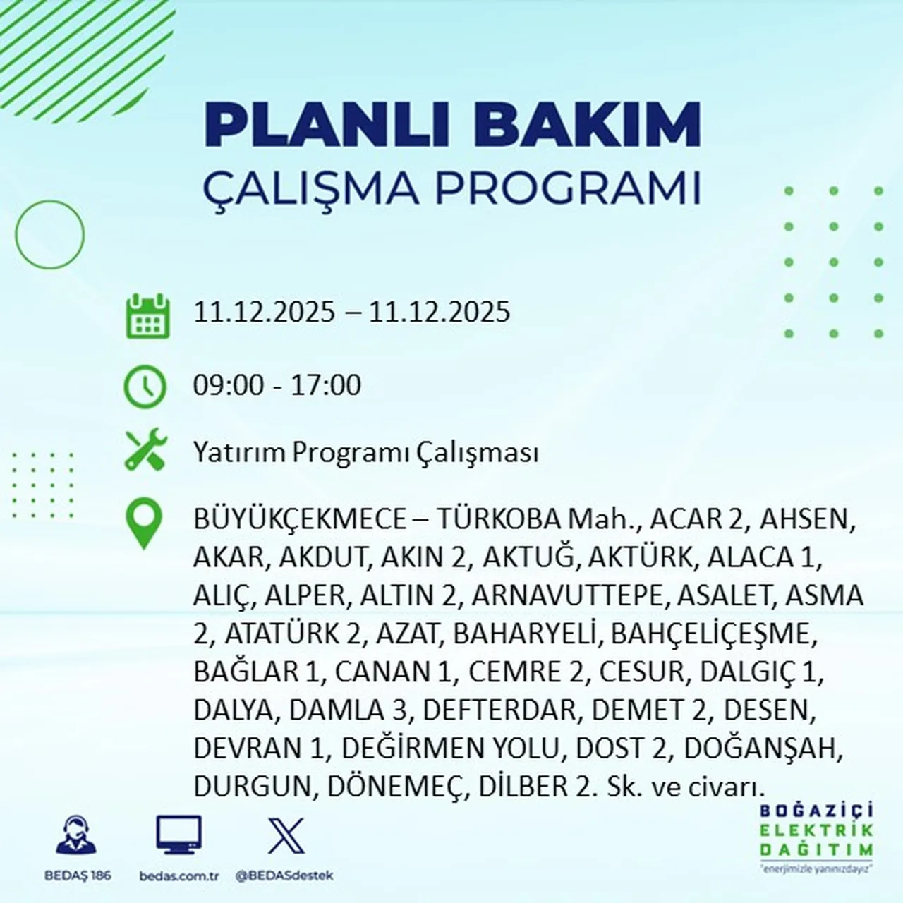 Son dakika İstabul elektrik kesintisi sorgulama: 11 Aralık Perşembe elektrikler ne zaman gelecek?