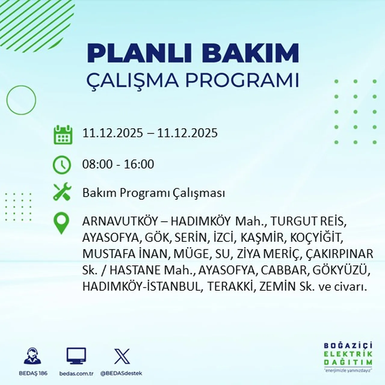 Son dakika İstabul elektrik kesintisi sorgulama: 11 Aralık Perşembe elektrikler ne zaman gelecek?