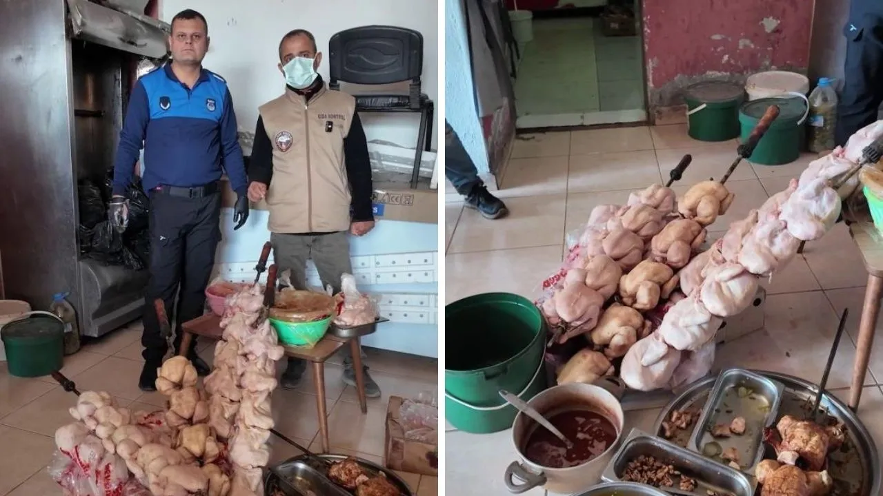 Dönercide mide bulandıran görüntü! Zabıta 