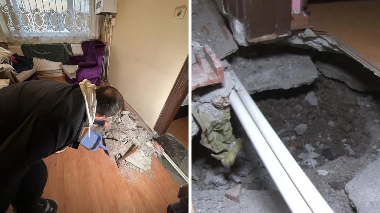 İstanbul'da yürekler ağza geldi! Evin içinde çökme