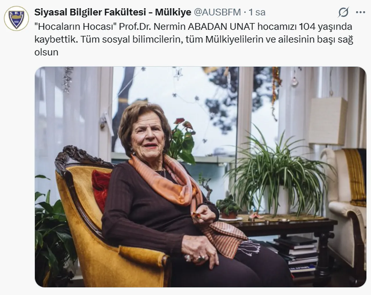 Prof. Dr. Nermin Abadan Unat hayatını kaybetti (Nermin Abadan Unat kimdir?)
