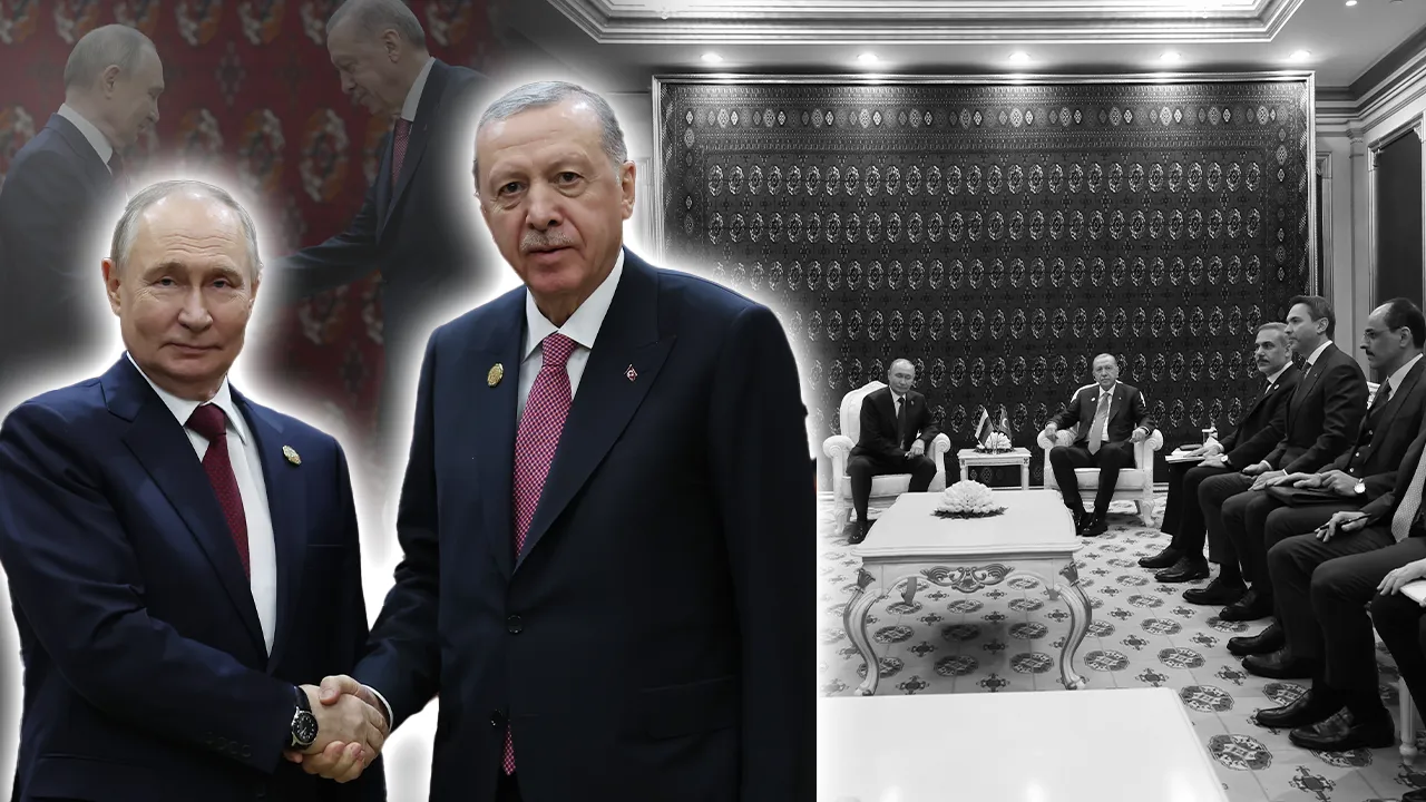 Türkmenistan'da kritik görüşme! Cumhurbaşkanı Erdoğan Putin ile buluştu 
