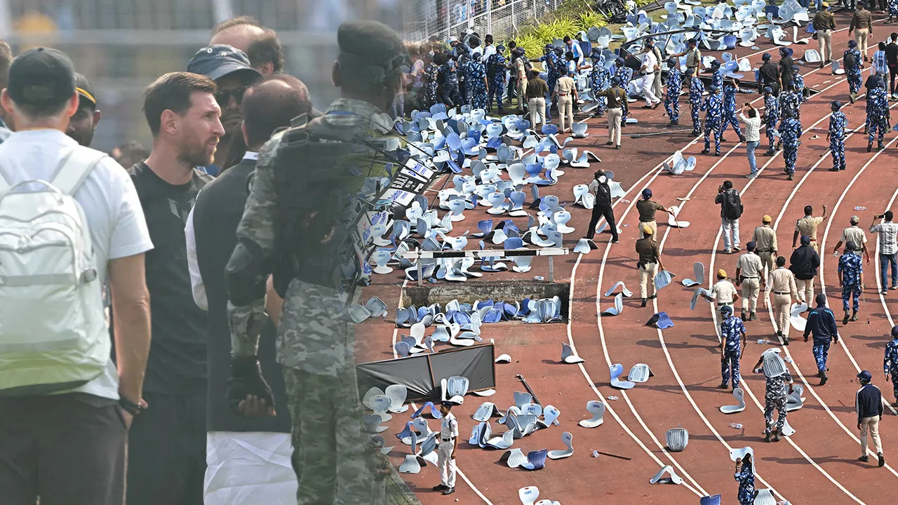 Messi'nin Hindistan turu olaylı başladı! Göremeyen hayranları sahaya şişe fırlattı, stadyuma zarar verdi