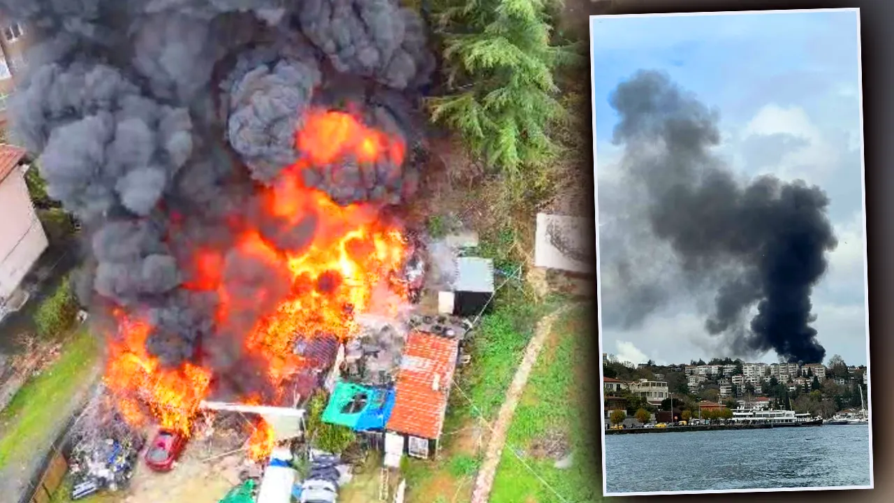   Sarıyer'de oto tamirhanesinde yangın! Ne var ne yoksa kül oldu 