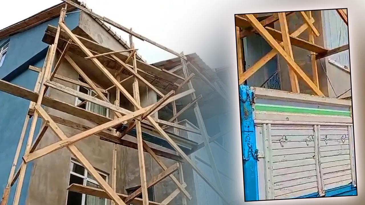 Yine Karadeniz yine şoke eden yöntem! Boya iskelesini kamyon kasasına kurdu 