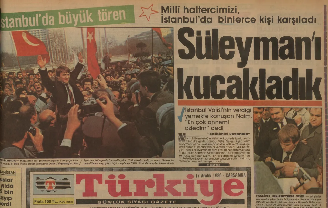 17 Aralık 1986 tarihli Türkiye gazetesi haberi