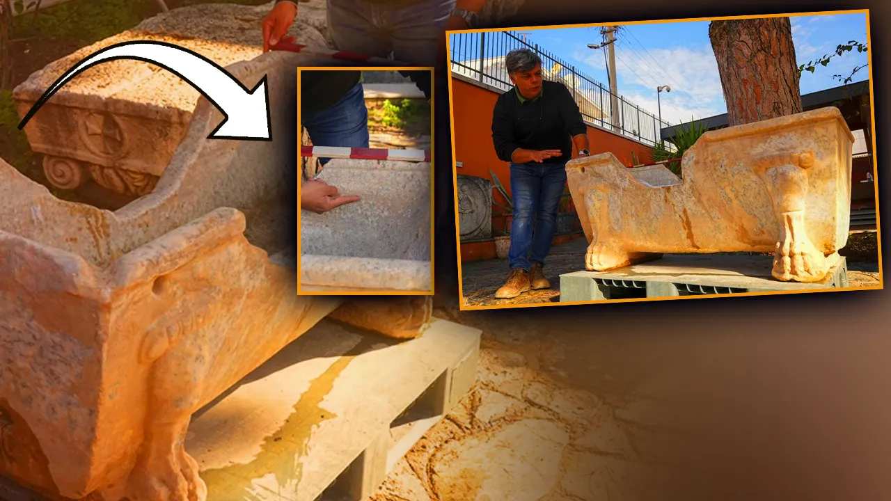 Efes Antik Kenti'nde mermer küvet keşfedildi! Çeşme yalağı olarak kullanılmış 