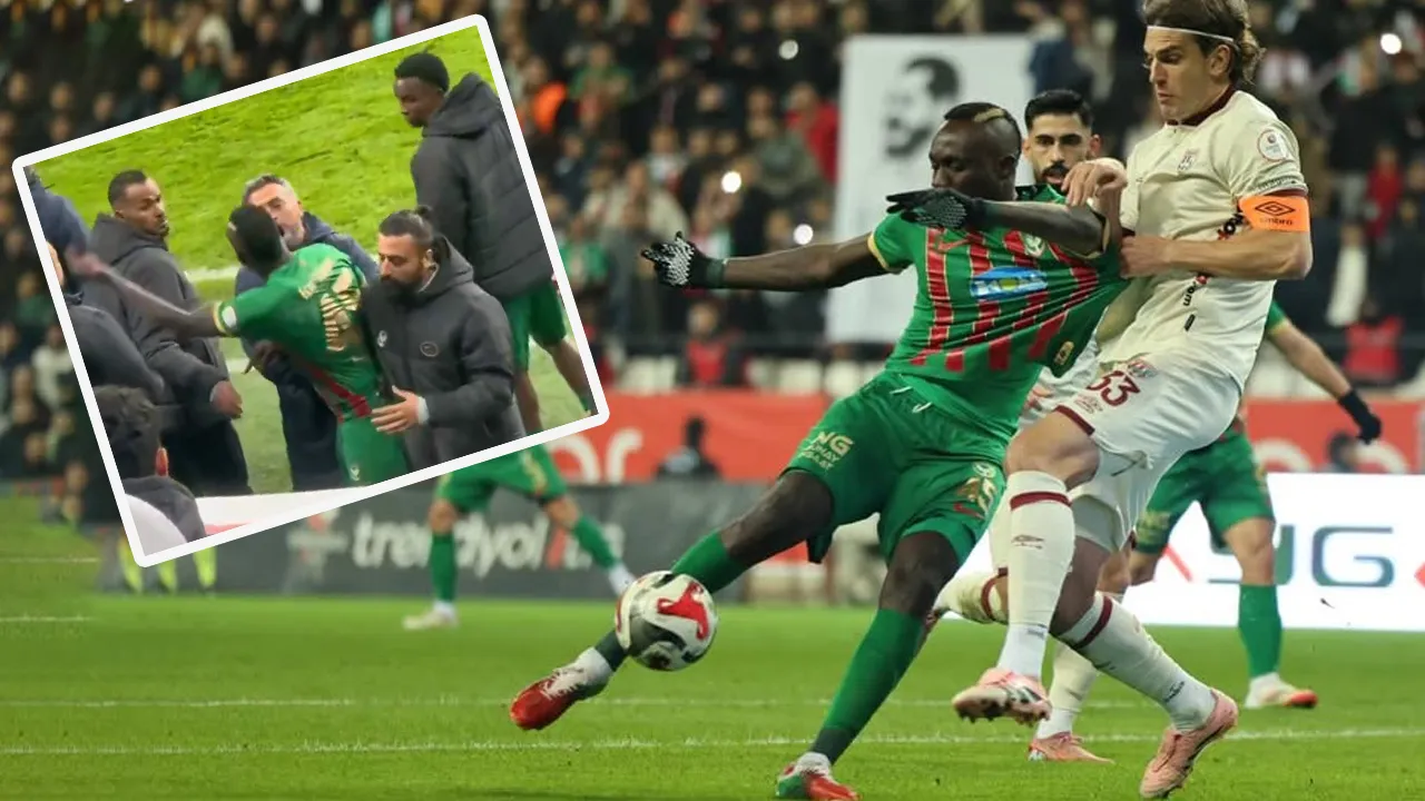 Amed'de oyundan alınan Diagne çılgına dönü: Sinan Kaloğlu'nun bir anda etrafını sardılar