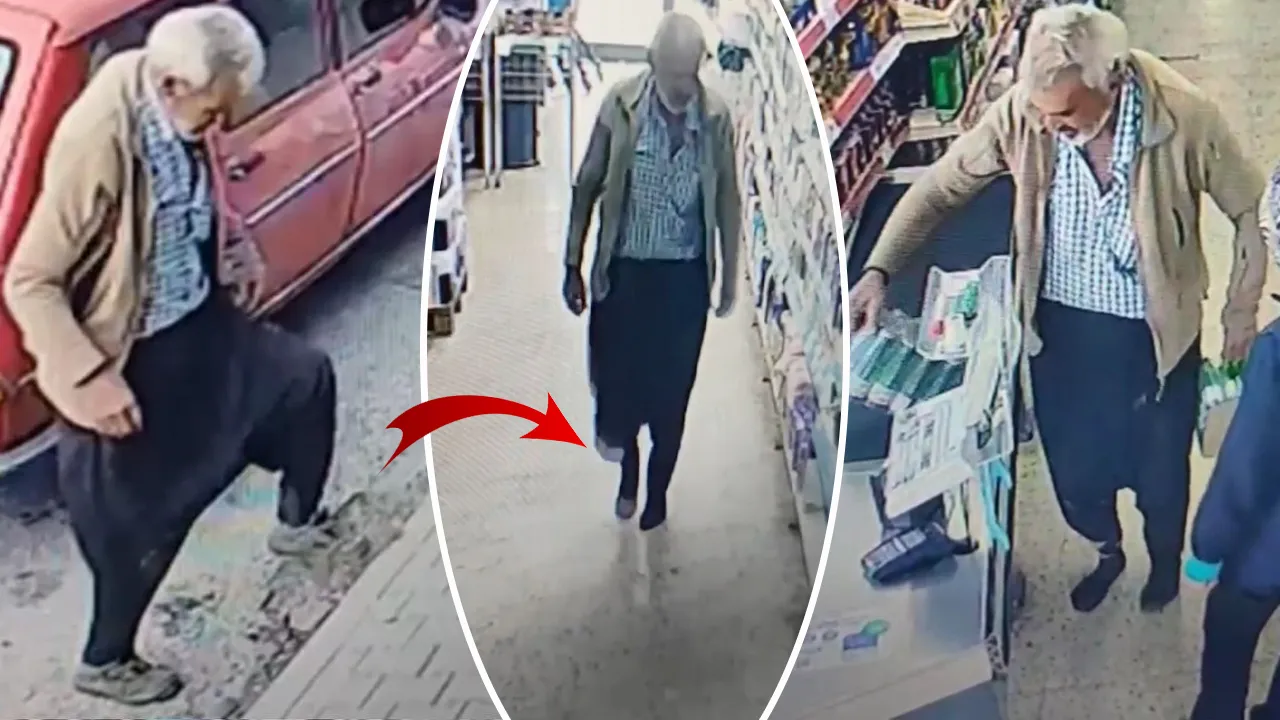 Çamurlu ayakkabısını çıkarıp çorapla markete girdi! Yürek ısıtan görüntü