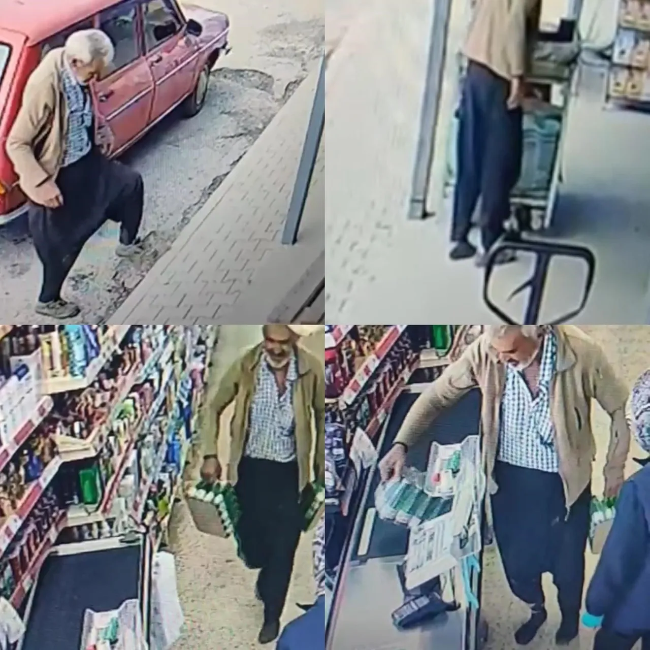 Çamurlu ayakkabısını çıkarıp çorapla markete girdi! Yürek ısıtan görüntü