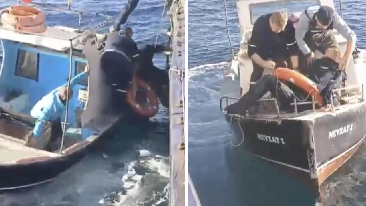 Çanakkale'de feribottan atlayan kişiyi balıkçılar kurtardı