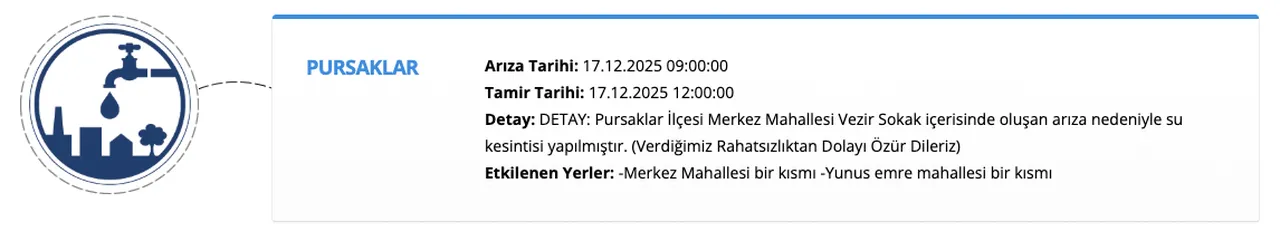 ASKİ su kesintisi 17 Aralık... Ankara Yenimahalle, Etimesgut ve Pursaklarda sular ne zaman, saat kaçta gelecek?