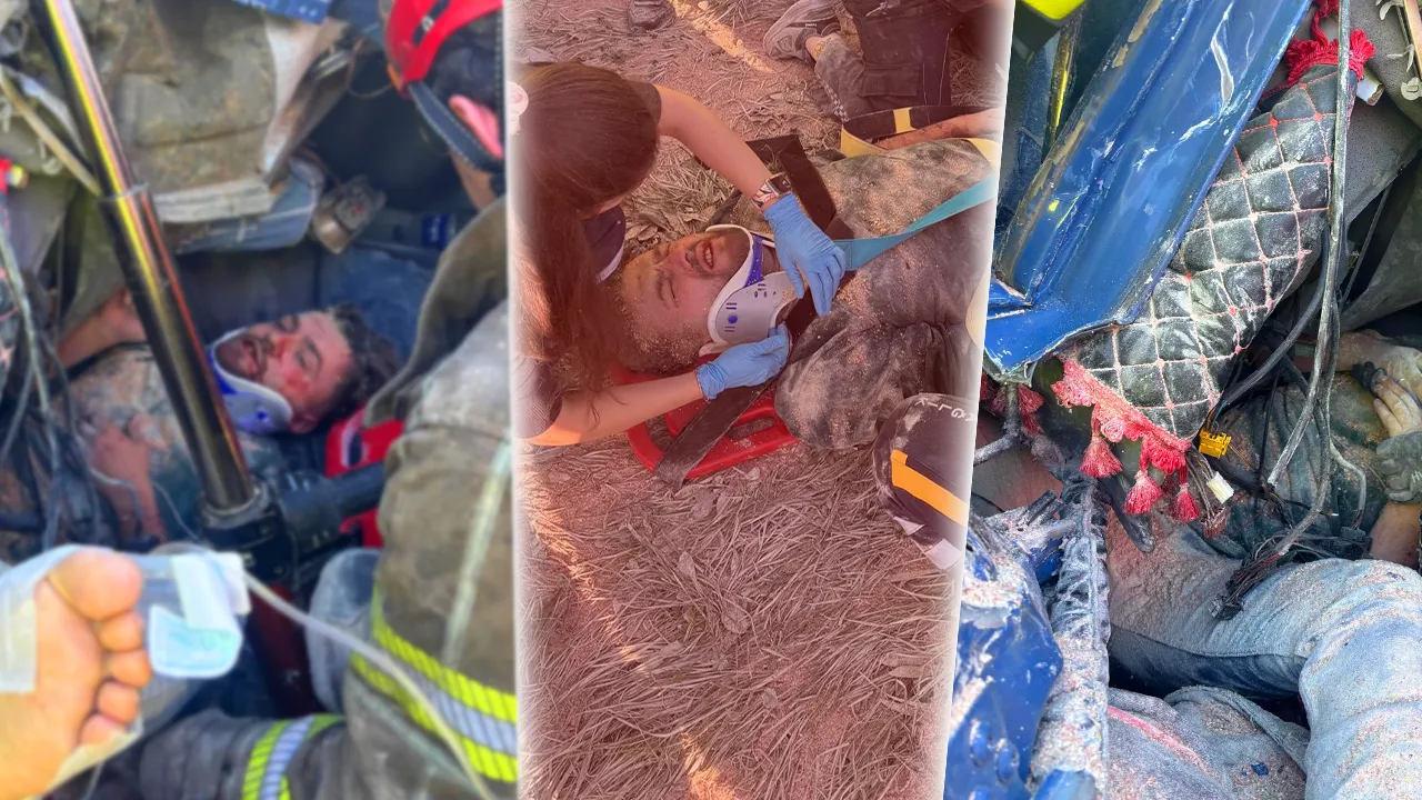 Bursa'da nefes kesen kurtarma operasyonu! Hurdaya dönen araçta kabine sıkıştı