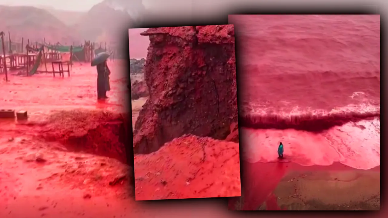 İran’ın doğal mirasında şaşırtan görüntü! Kızıl Sahil daha da ‘kızıla’ büründü 