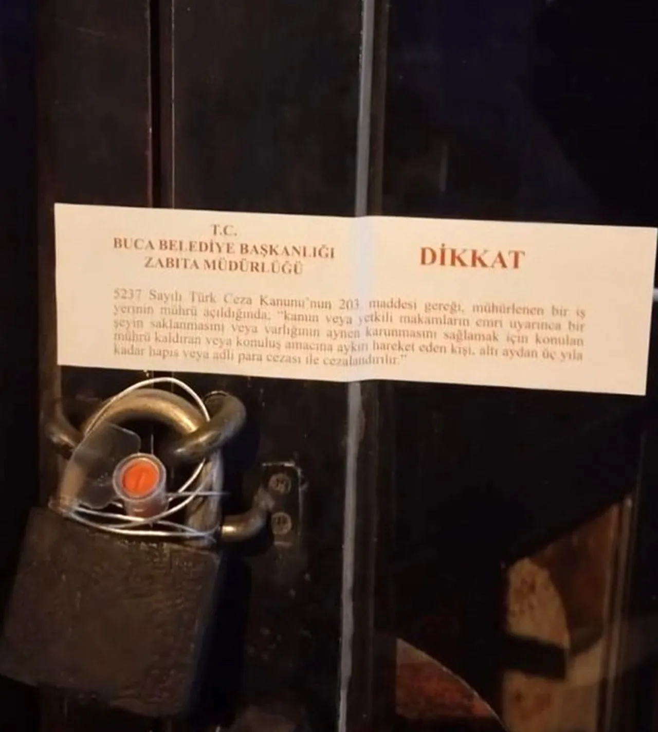 İşletme mühürlendi