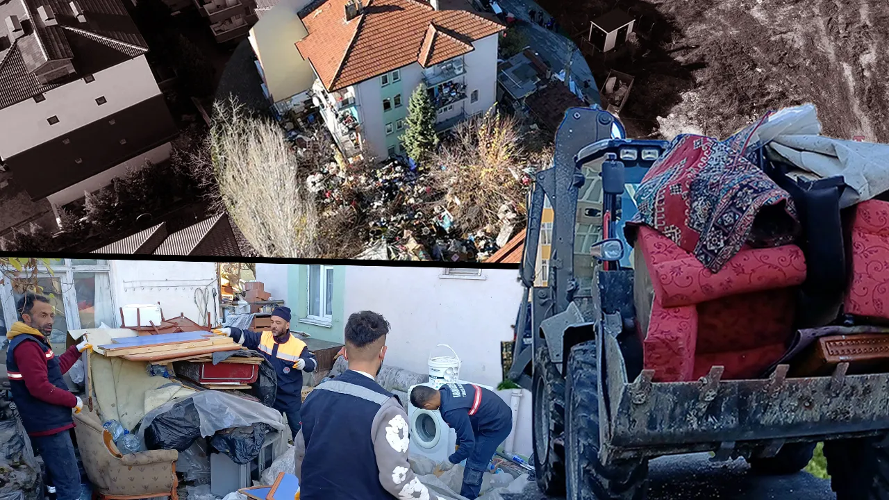 Kimse bu kadarını beklemiyordu, zabıta bile şoke oldu! Karabük'teki çöp eve kamyonlar dayanamadı