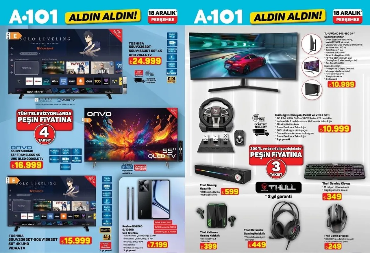 18 Aralık A101 Aktüel ürünler kataloğu! Bu hafta A101'de hangi ürünler var?